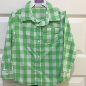 Crazy 8 Long Sleeve Multi-Check Button-Down Shirt Sz 3